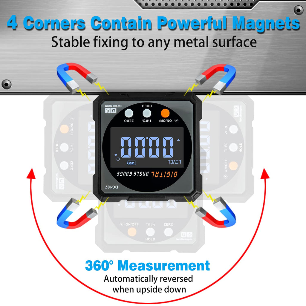 Digital Laser Level Angle Finder with 4-Side Strong Magnet