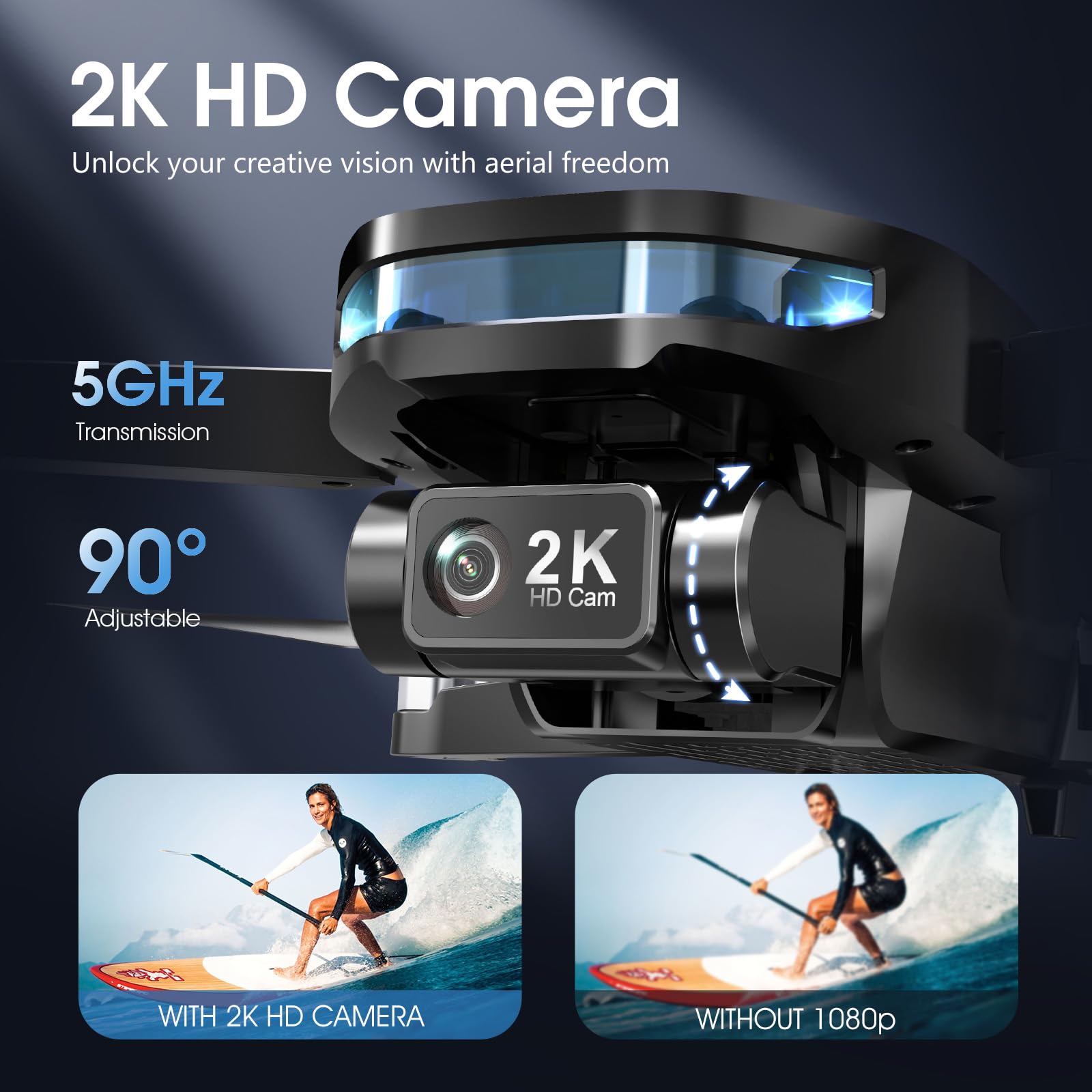 GPS Drone with EIS 2K Camera 7.22 Inch FPV