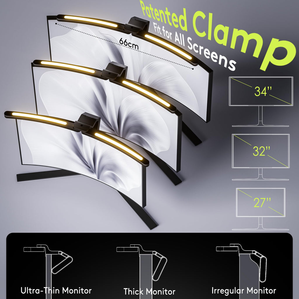 Quntis 1000R Curved Monitor Light Bar Dual Adjustable LED