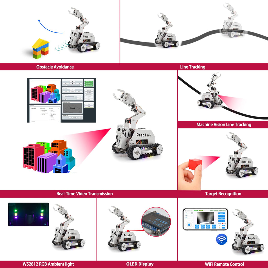 Metall Smart Car Kit mit Roboterarm für Raspberry