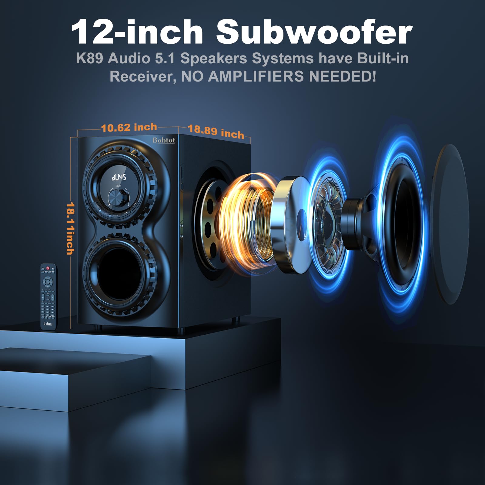 Sistema de Sonido Surround 5.1 1400W con Subwoofer de