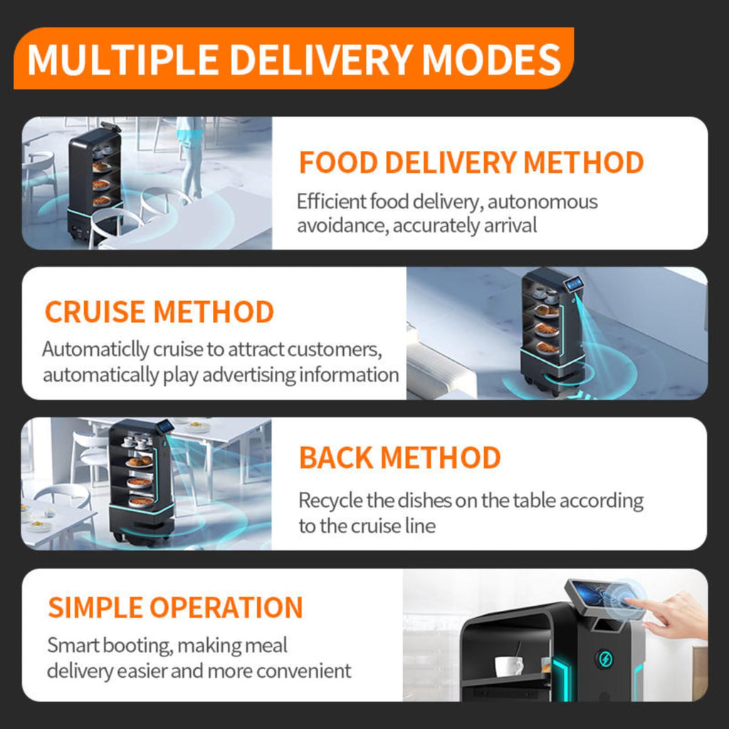 Hotel Delivery Robot Multi-Tray Capacity