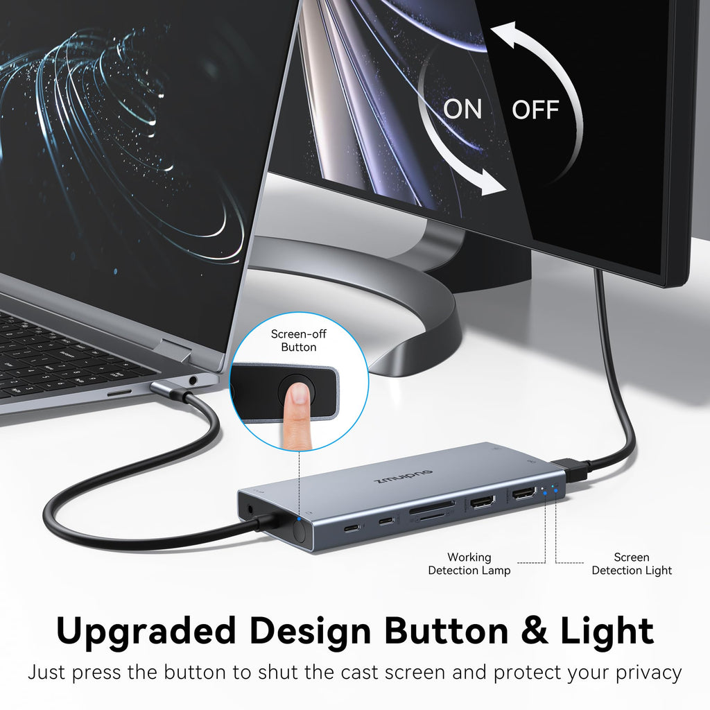 Estación de acoplamiento USB-C 15 en 1 2 HDMI