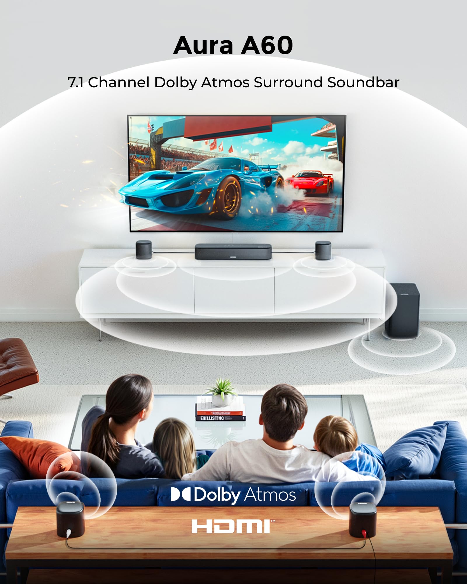 Barra de Sonido 7.1ch Dolby Atmos para TV Inteligente