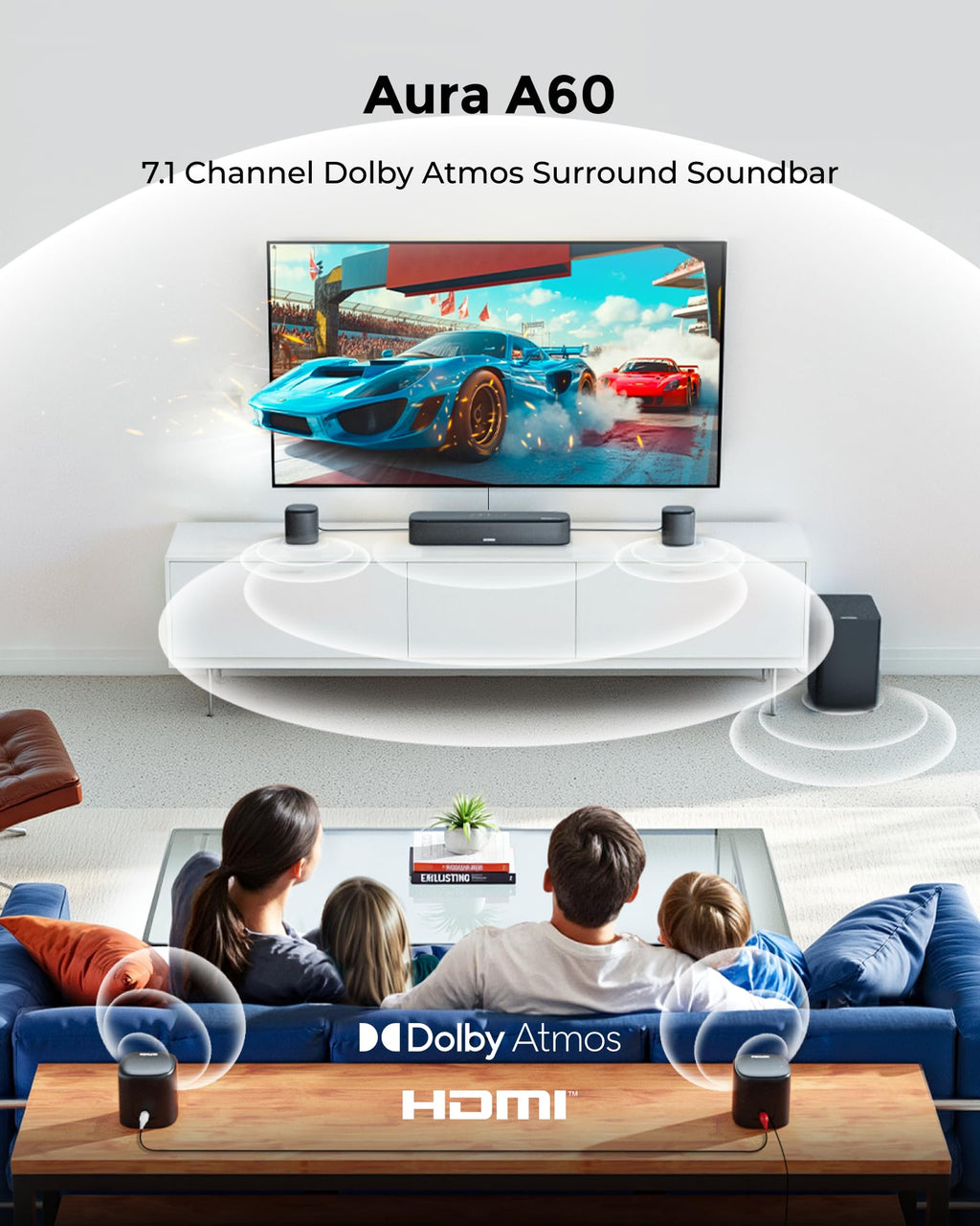 Barra de Sonido 7.1ch Dolby Atmos para TV Inteligente