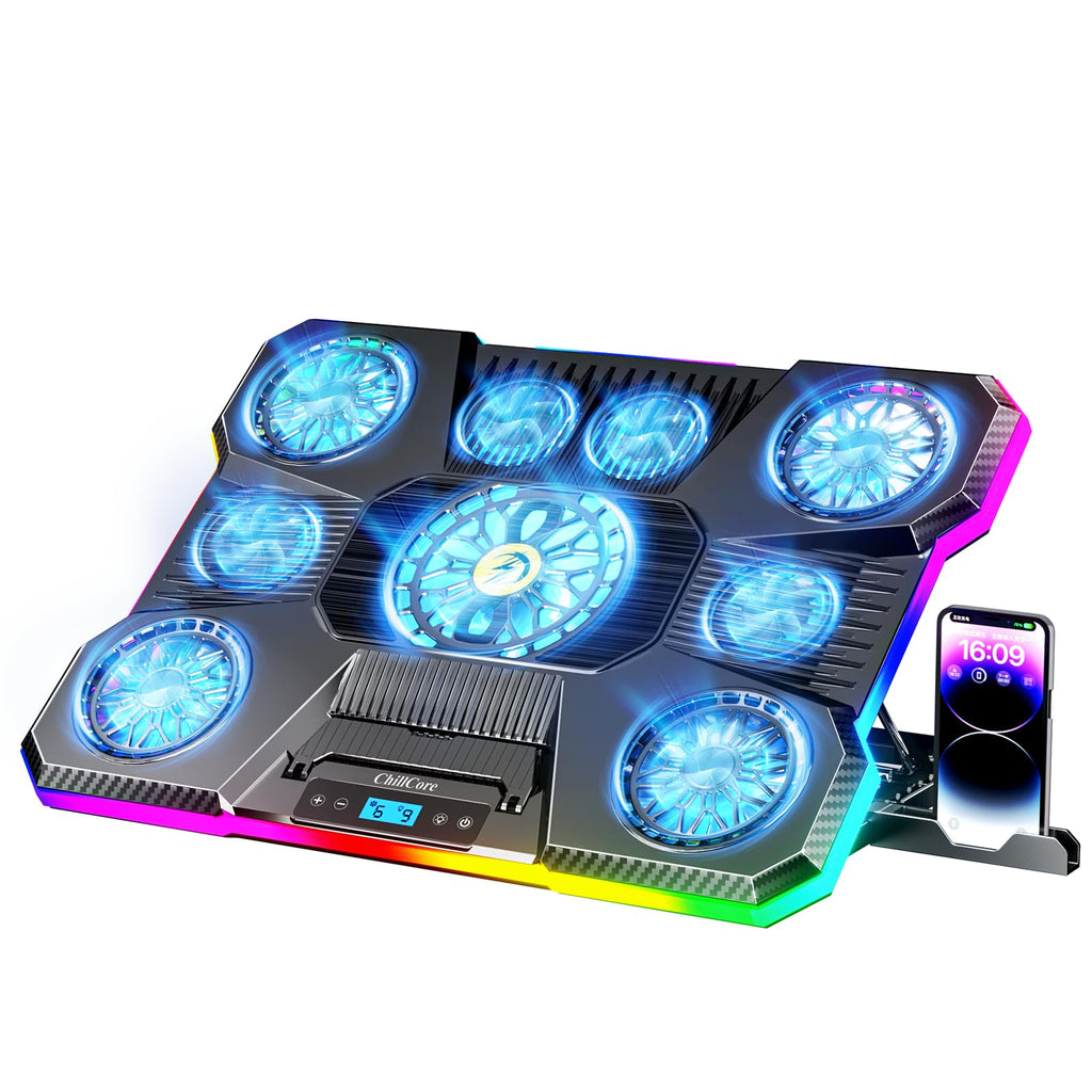 Base de Enfriamiento para Portátiles con 9 Ventiladores RGB