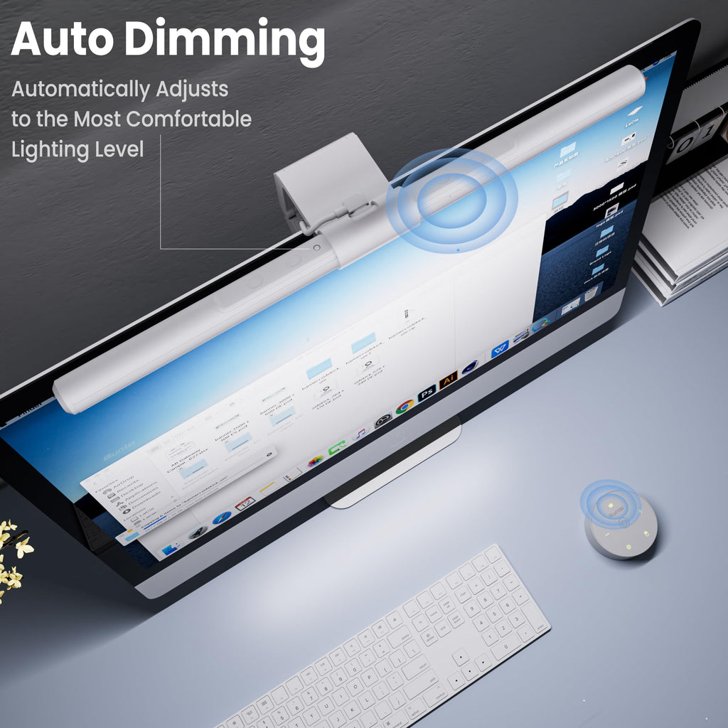 Monitor Light Bar Pro White, Eye-Care USB LED Lamp