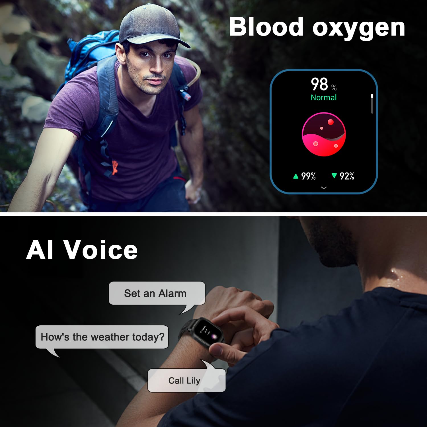Military Smartwatch AMOLED Display Heart Rate Monitor GPS GBD-H2000