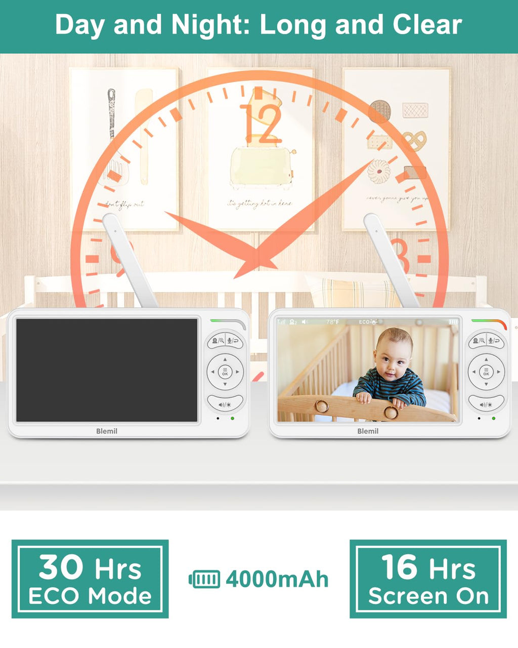 Blemil 6" Uşaq Monitoru 2 Kamera ilə
