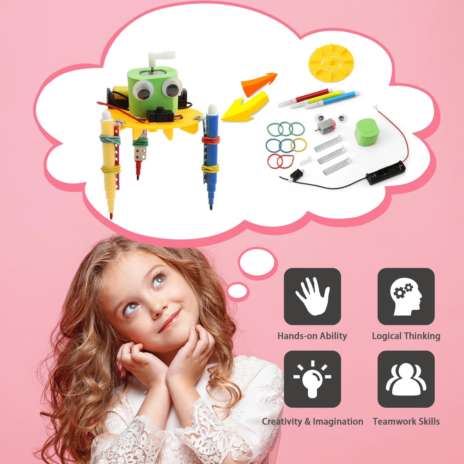 Набор из 4 конструкторов роботов-художников для детей 8-12 лет