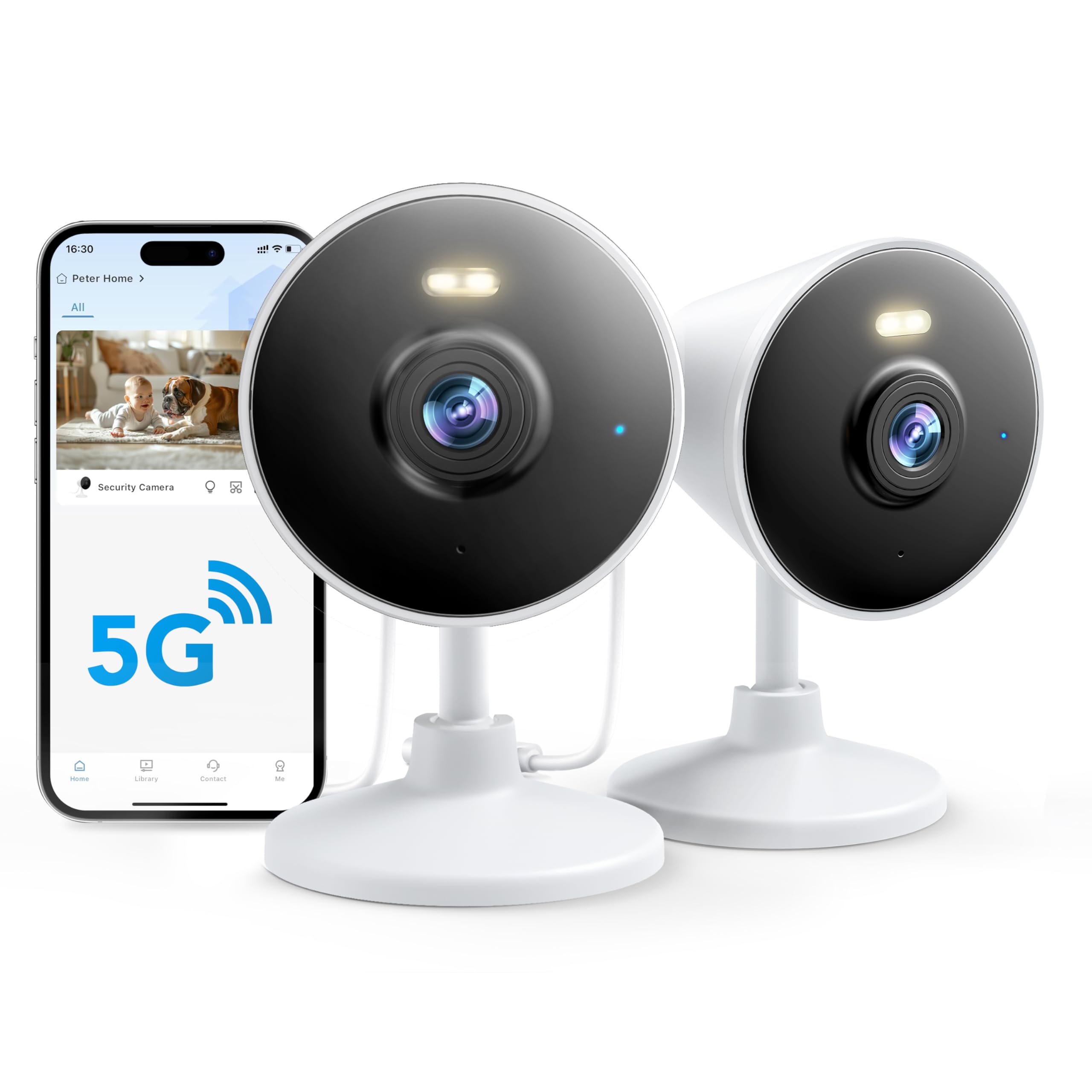 5G & 2.4G Indoor/Outdoor Security Camera — 1080P, Color Night Vision, Spotlight, 2-Way Audio, Alexa, 2 Pack