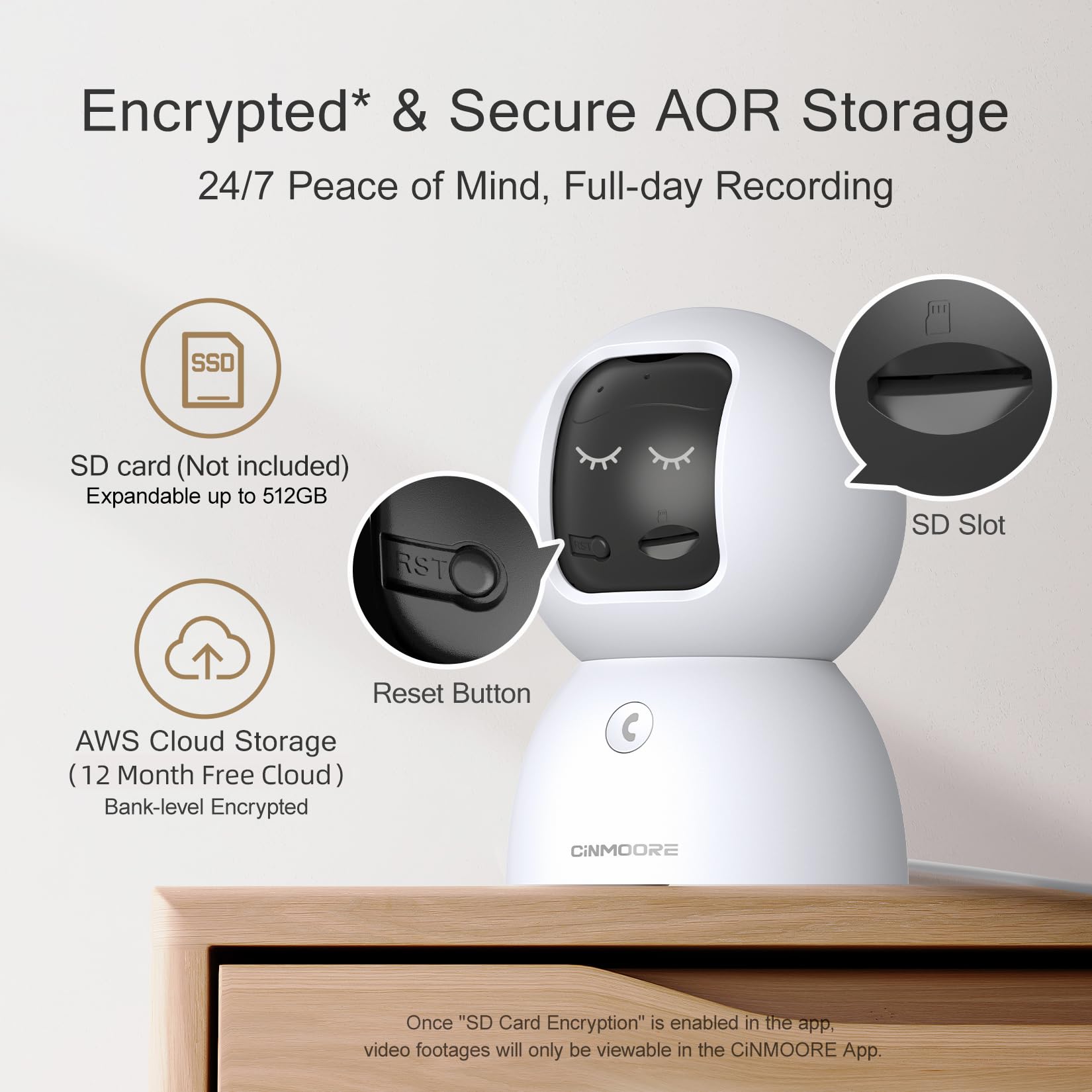 CINMOORE 5G Security Camera Indoor, 3K Pet/Dog Camera with Speaker/Phone App, PTZ WiFi Baby Monitor Cameras for Home Security, 0-Glow Night Vision 2-Way Talk, AI Tracking Facial Recognition Time Lapse