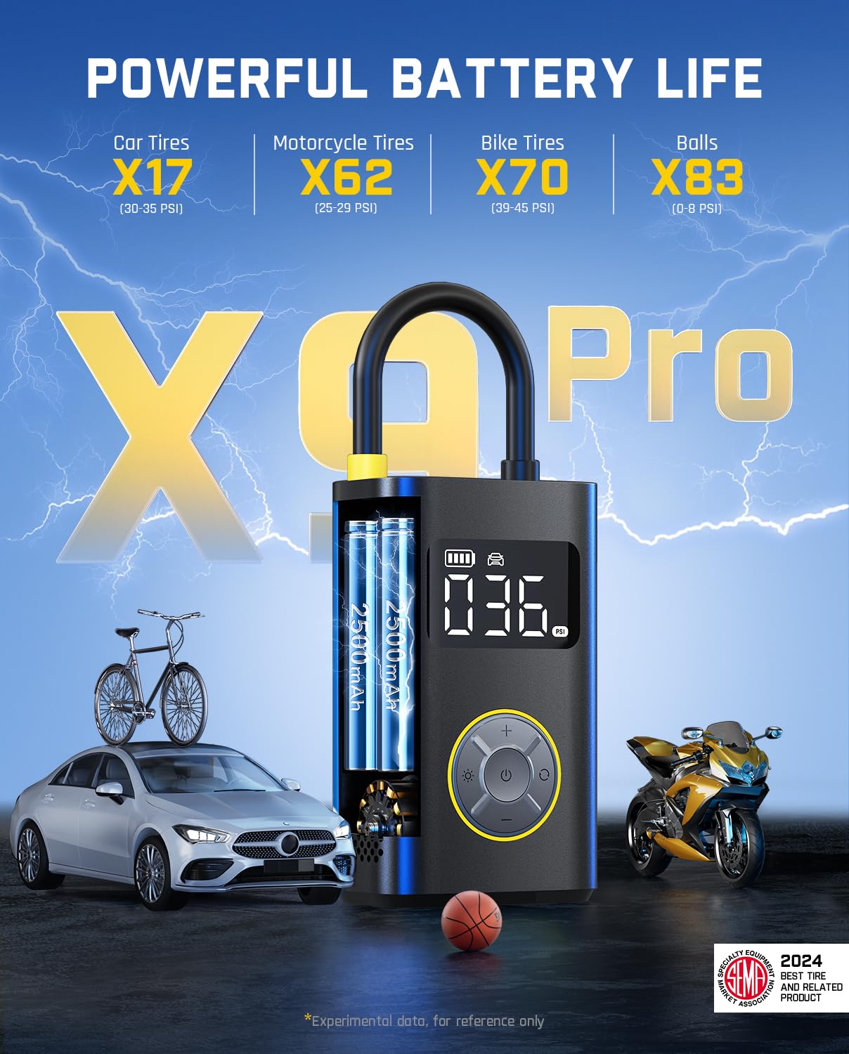 Portable Tire Inflator 150 PSI X9 Pro