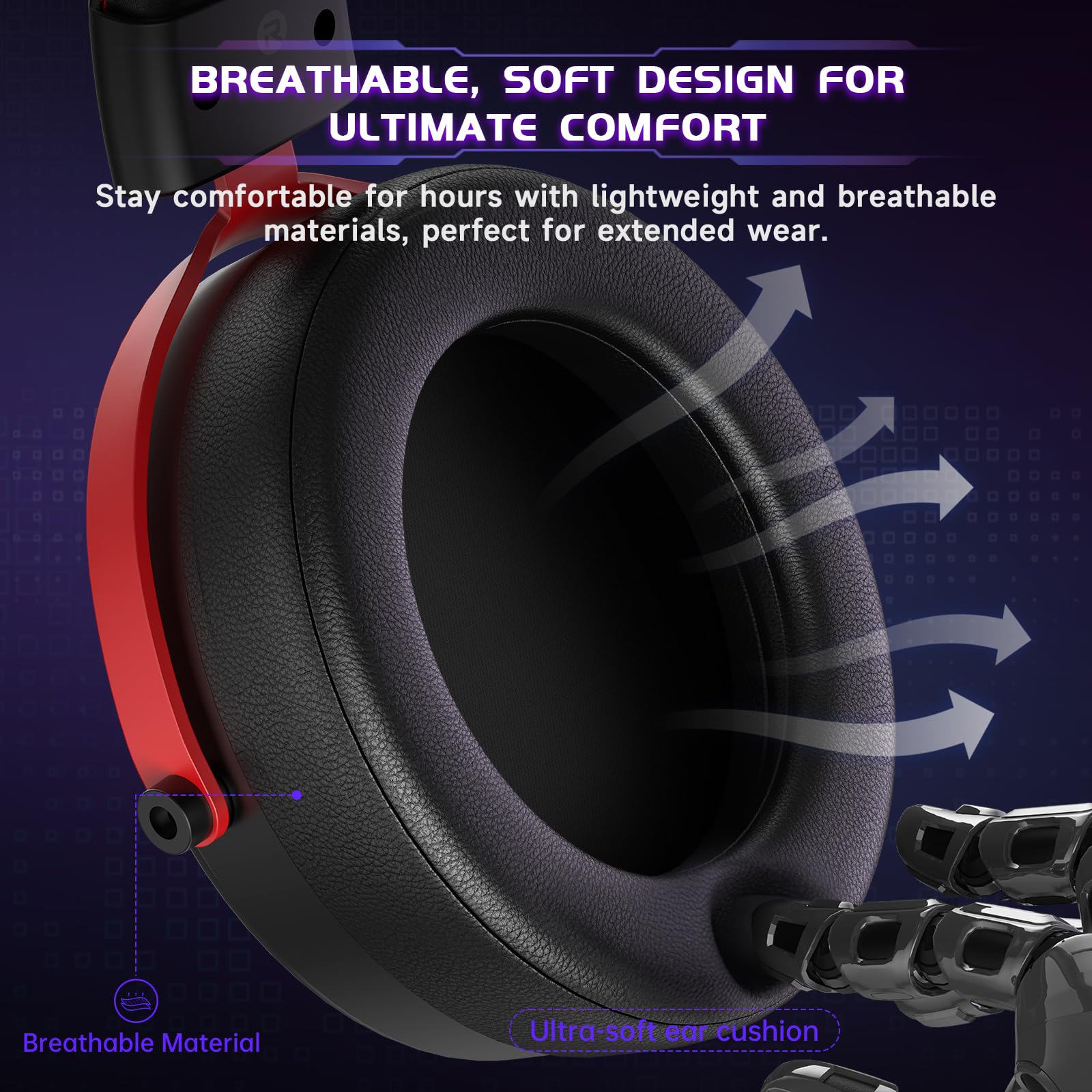 acer 2.4GHz Wireless Gaming Headsets for PS5, PS4, PC, Switch, Bluetooth Gaming Headset with Mic, Stereo Sound, 40+Hr Battery, 50mm Drivers - Black