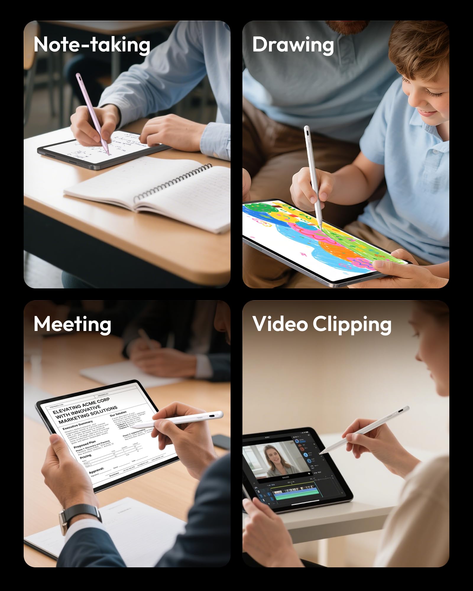 Metapen A8 iPad Pencil for Apple iPad 2018-2025, 4Min Fast Charge,Magnetic Attachment Stylus Pen for iPad 11/10/9/8/7/6th Gen, iPad Accessories for Pro 12.9/11/13-inch M4, Air 3/4/5/M2/M3, Mini 5/6th