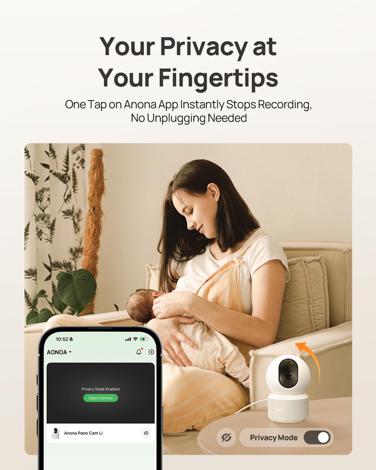 Anona 4K UHD Indoor Camera, Pet/Dog/Baby Security Camera with Phone App, 360°Pan-Tilt, 5G/2.4G Dual-Band Wi-Fi 6, Auto-Tracking, Person/Pet/Baby Crying Detection, Privacy Mode, Two-Way Audio, 2 Pack