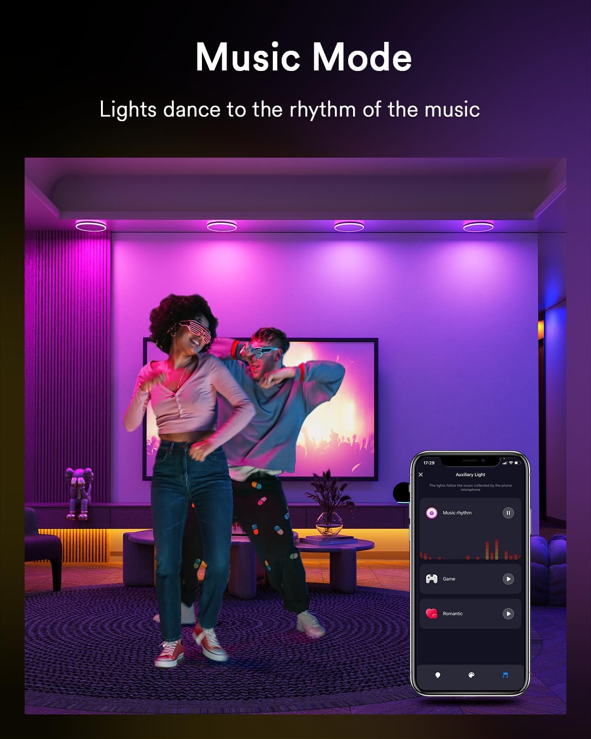 Lumary RGBAI Smart Recessed Lighting 8 Inch with Gradient Accent Light and Night Ring, 18W 1400LM Smart Can-Killer Downlight, Compatible with Alexa/Google Assistant/Siri, 4PCS