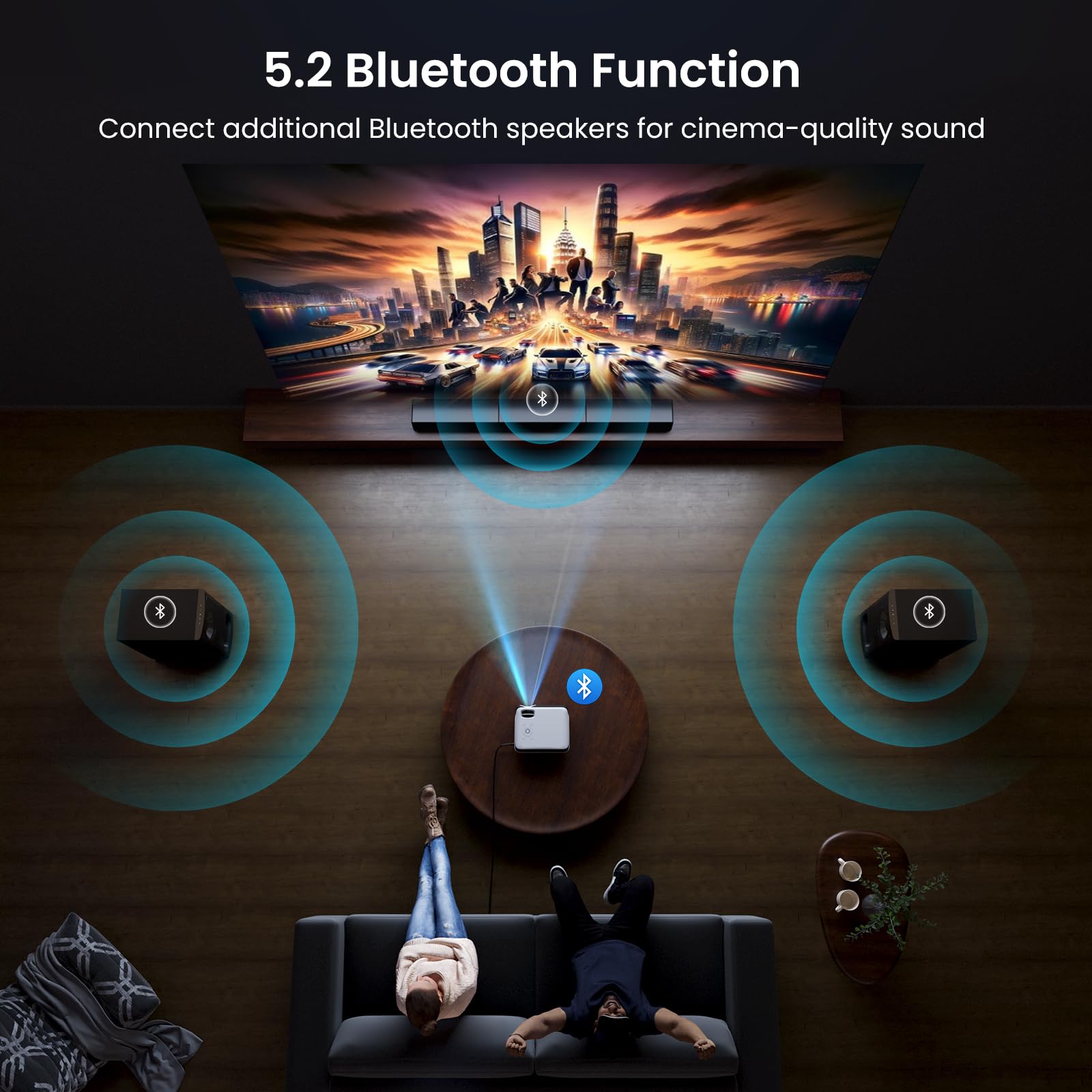 4K UHD Google TV Smart Projector with Dolby Sound