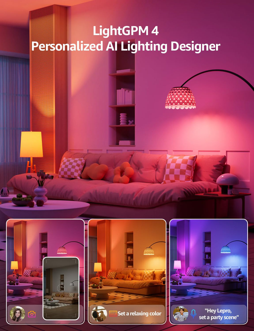AI Smart Bulbs: Personalized RGBWW WiFi & Bluetooth Lights