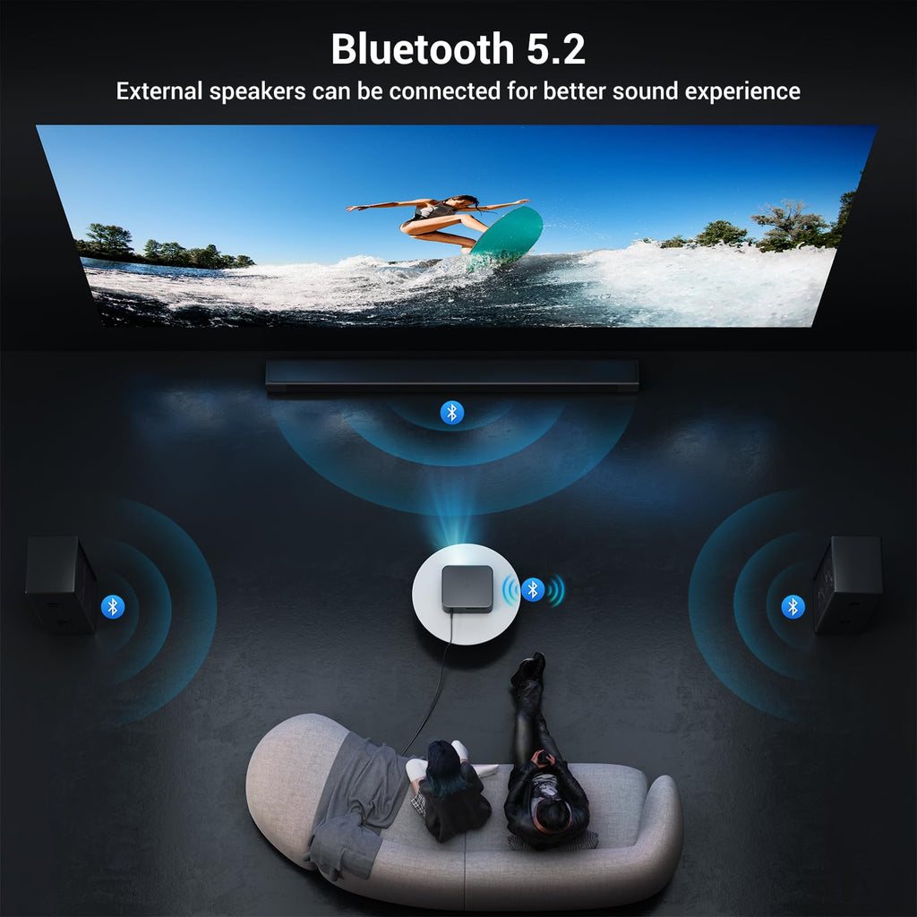 2000 ANSI 4K Decoding Projector WiFi 6 Auto Focus