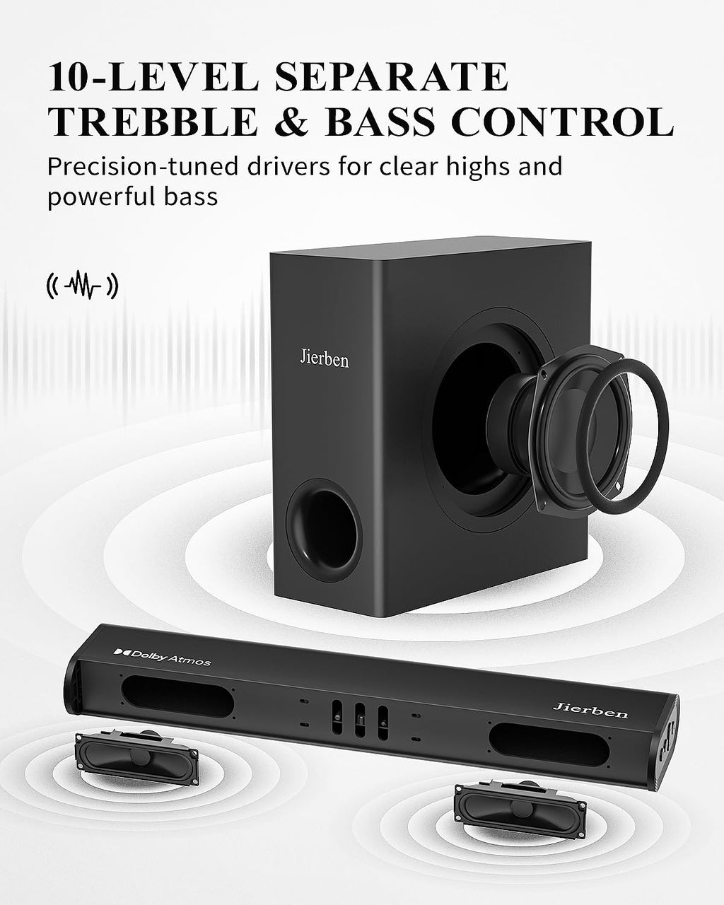 Barra de Sonido Dolby Atmos con Subwoofer Inalámbrico Sistema