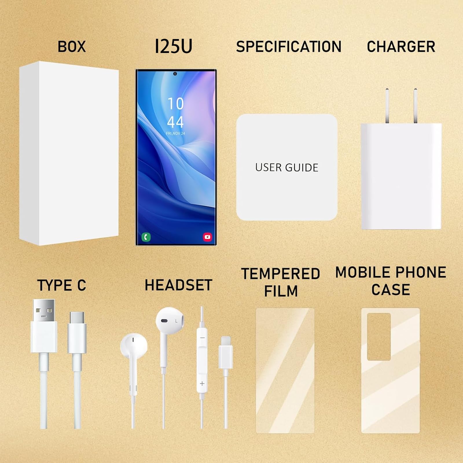 Kilidlənməmiş 5G Cüt SIM 8GB+256GB I25 Ultra Smartfonu