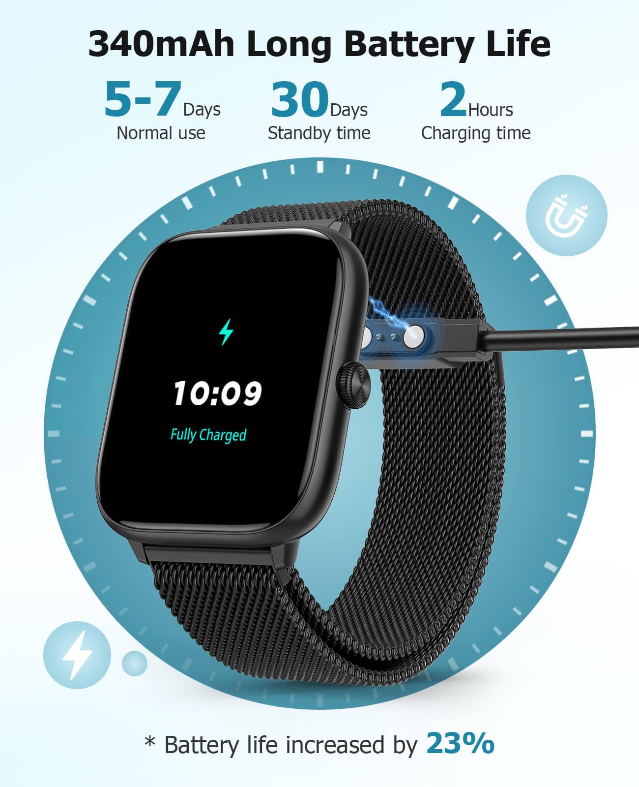 Smart Watch for Men with Blood Pressure Monitor, 2.06" AMOLED Always-On Display, IP68 Waterproof Fitness Tracker, 118 Sports Modes, Heart Rate/SpO2/Sleep Monitor, Compatible with Android iPhone