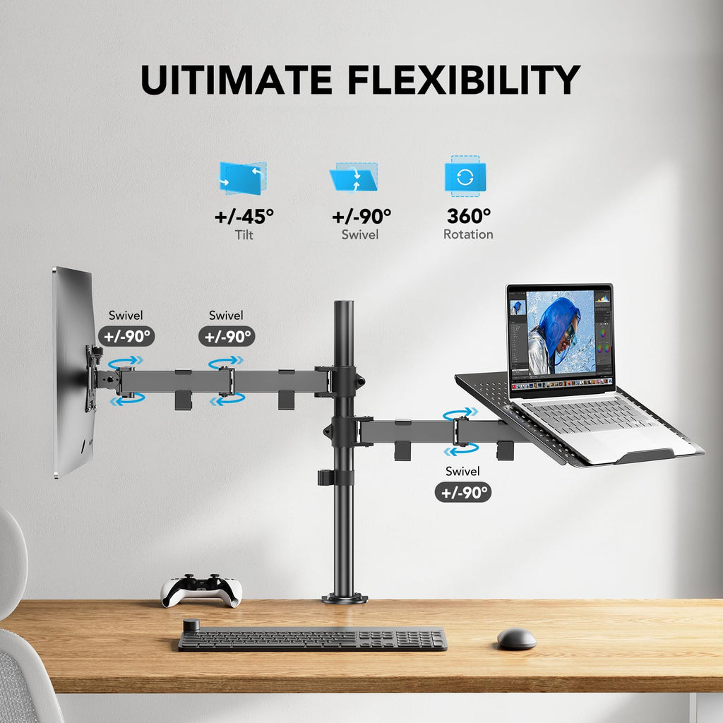 Single Arm Desk Monitor Stand HNCM2 Adjustable