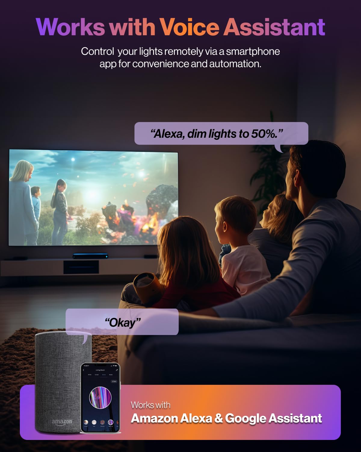 Smart Color Changing Ultra Thin WiFi Recessed Lights