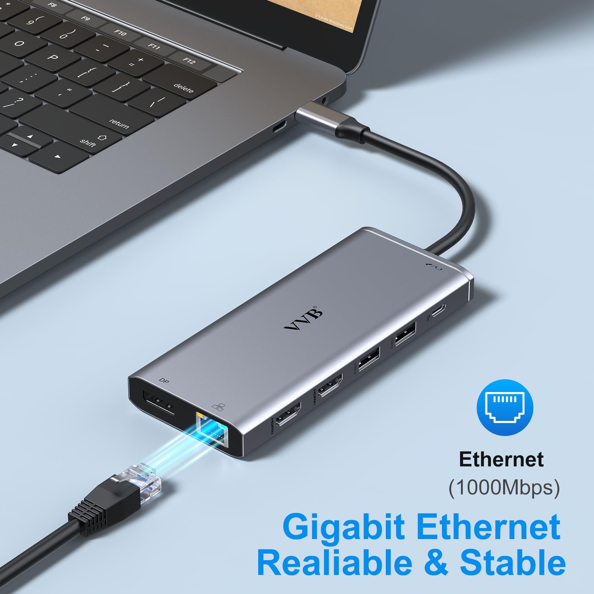 USB C Laptop Docking Station Dual Monitor HDMI for Dell/Lenovo/HP Laptop 14 in 1 USB C Hub Multiport Adapter Dongle Dock USB C to 2 HDMI 4K+DisplayPort+Ethernet+4USB+2USB C+100W PD Charger+SD/TF+Audio