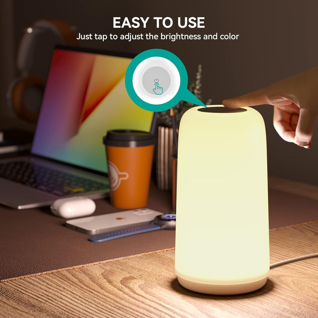 Schlanke RGB Touch Nachttischlampe mit dimmbarem Licht