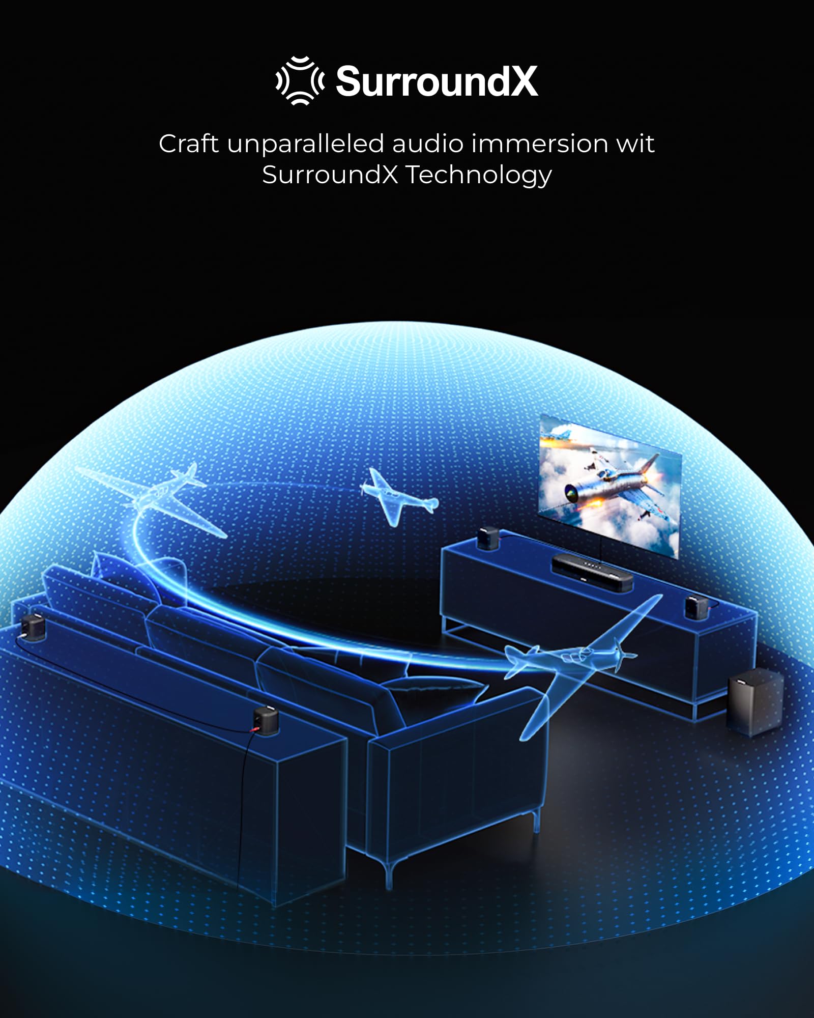 Barra de Sonido 7.1ch Dolby Atmos para TV Inteligente