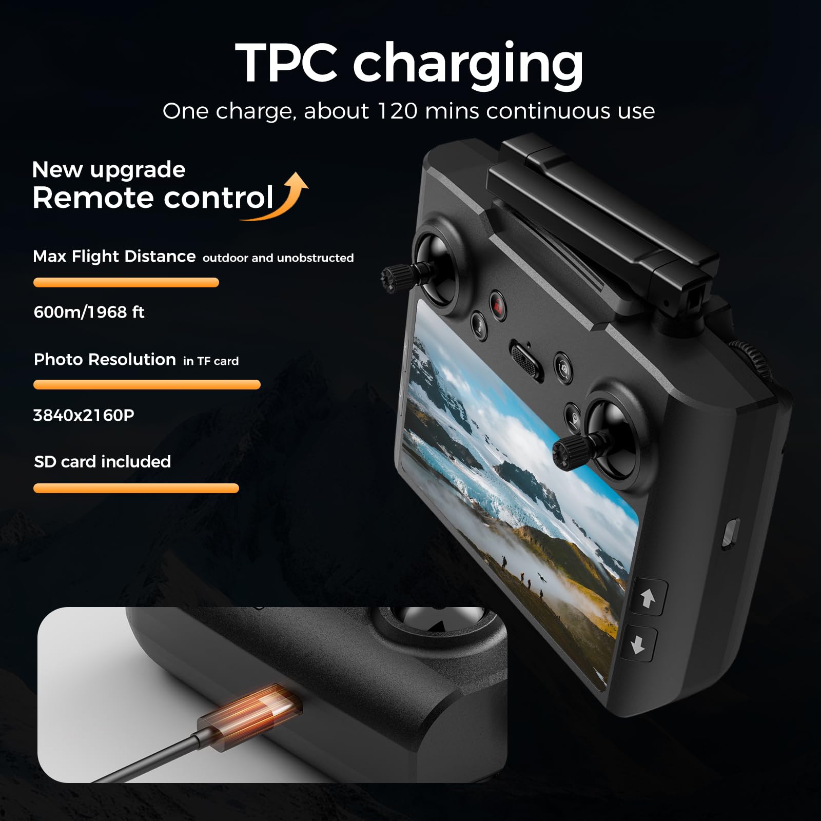 GPS-Drohne mit 4K-Kamera HD-Bildschirm-Controller Acerasoft