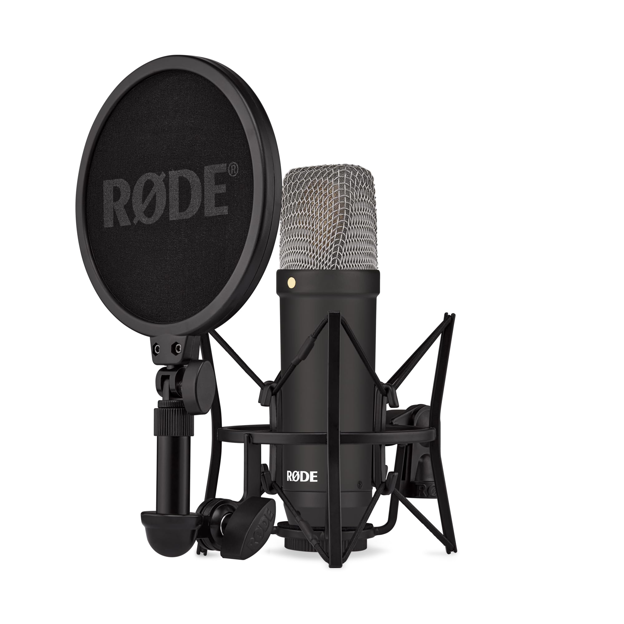 RØDE NT1 Signature Series Large-Diaphragm Condenser Microphone with Shock Mount, Pop Filter and XLR Cable for Music Production, Vocal Recording, Streaming and Podcasting (Black)