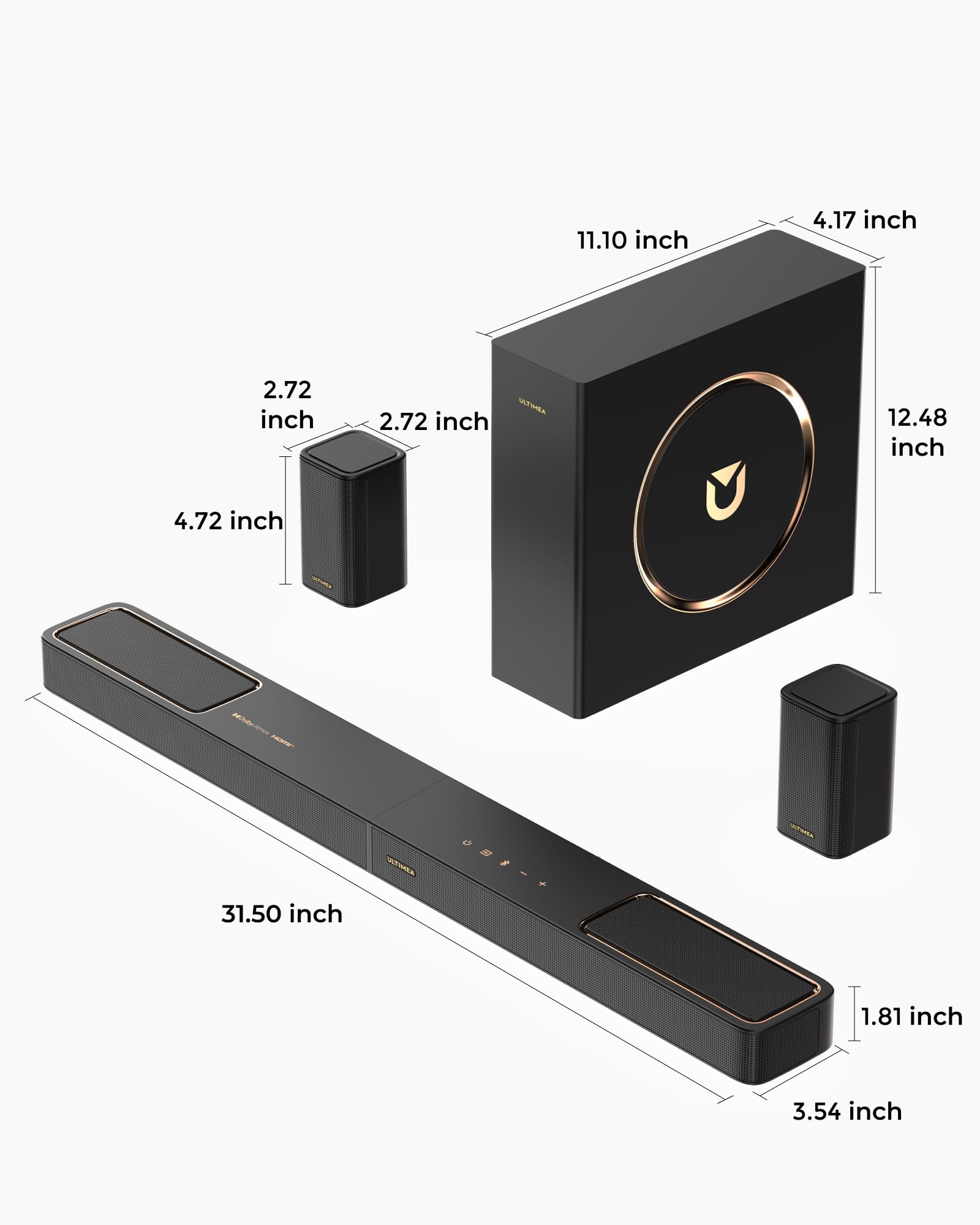 Sistema de Barra de Sonido 5.1.2ch Dolby Atmos con