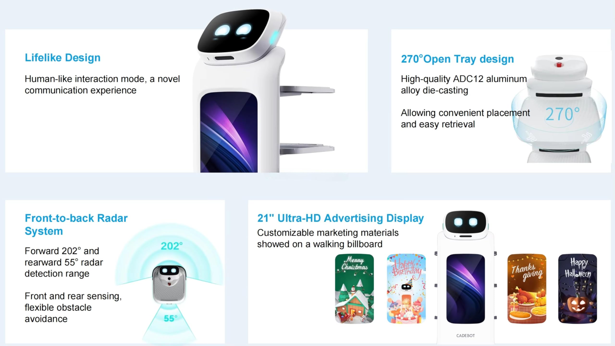 Коммерческий робот для доставки еды с многоярусной навигацией