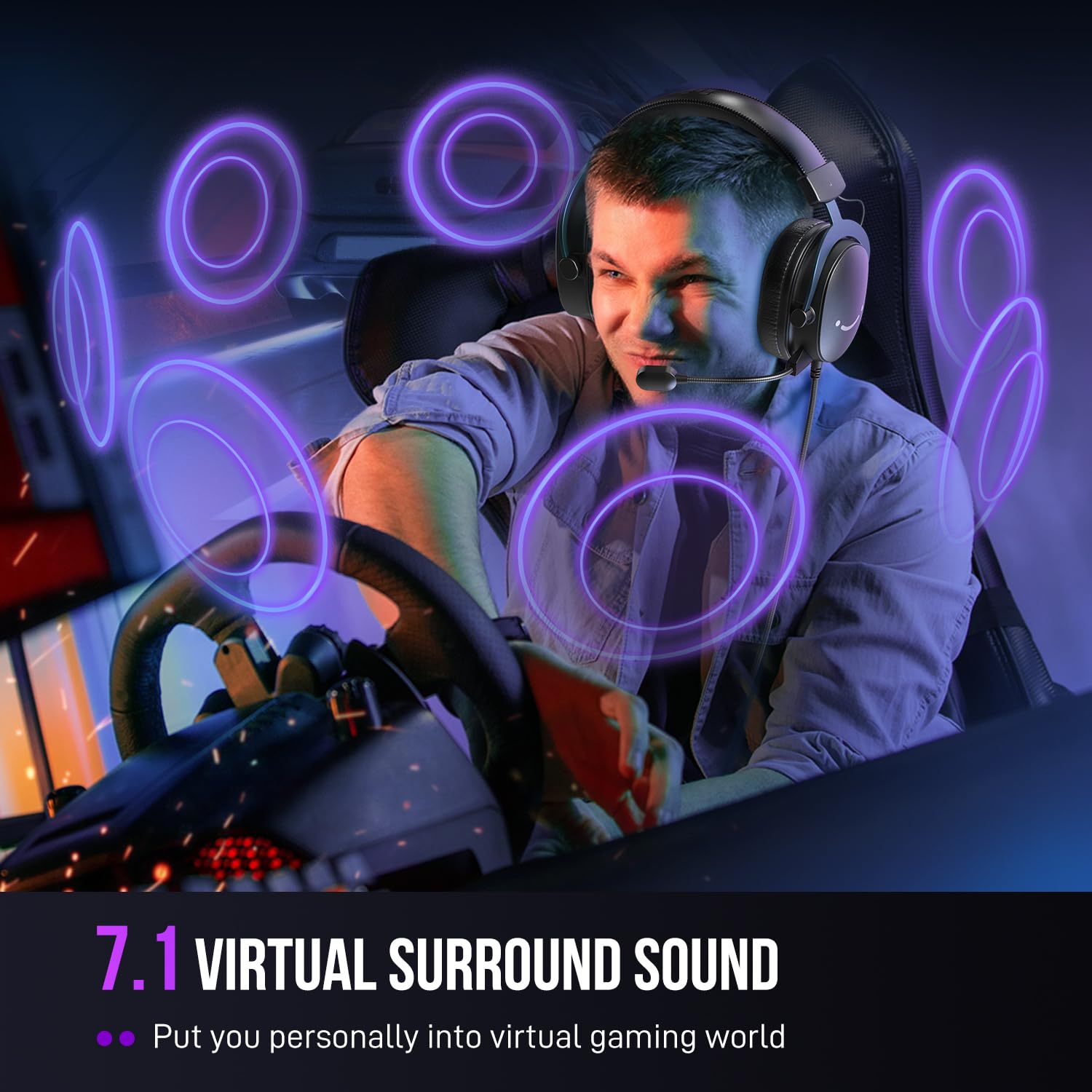 Проводная игровая гарнитура FIFINE AmpliGame H9 с объемным звуком 7.1