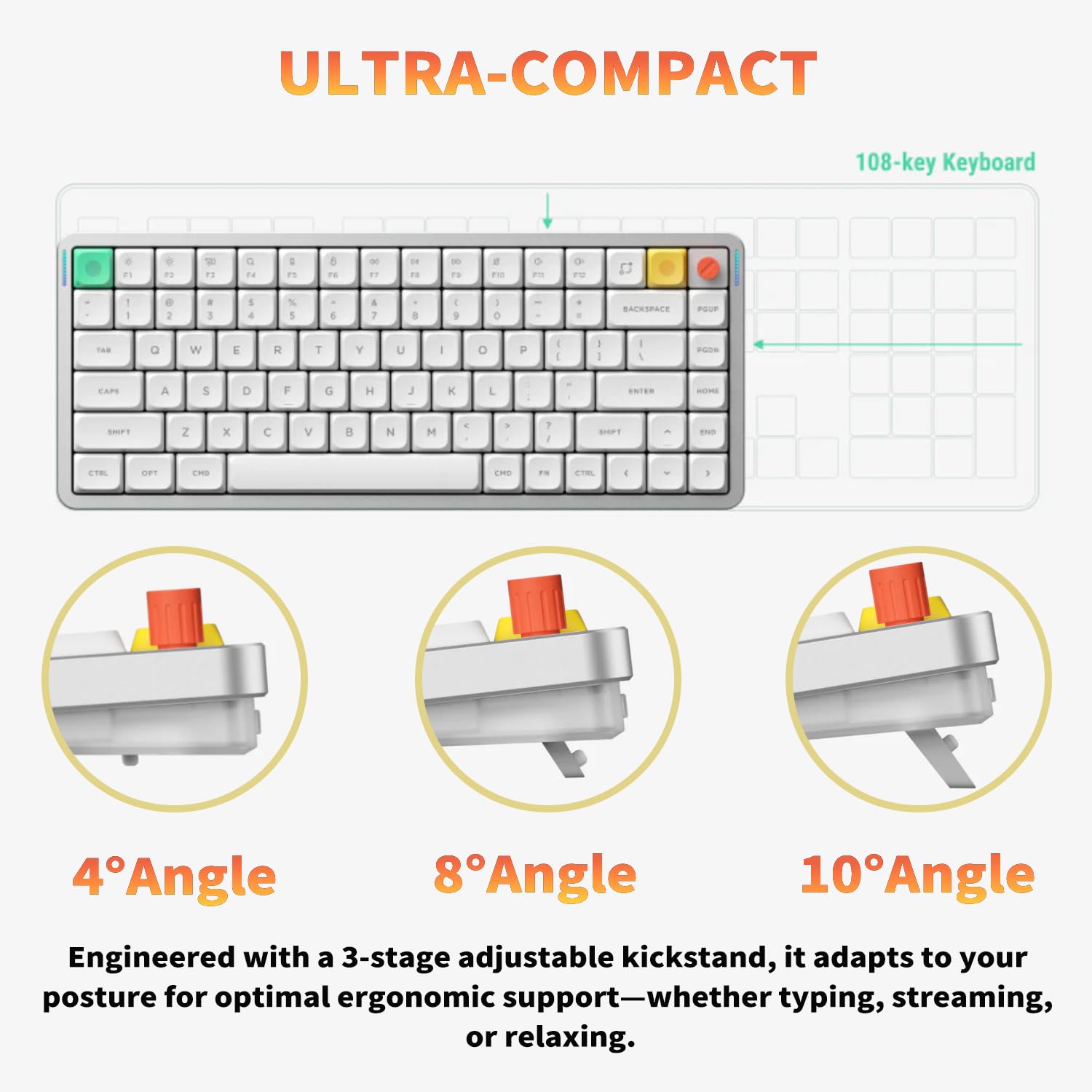 nuphy Air75 V3 Hot Swappable Wireless Mechanical Keyboard, 84 Keys 75% Custom Low Profile Keyboard with Knob, RGB Backlit, Gasket Mounted, Support Bluetooth/2.4GHz/USB-C,Black-Blush Nano