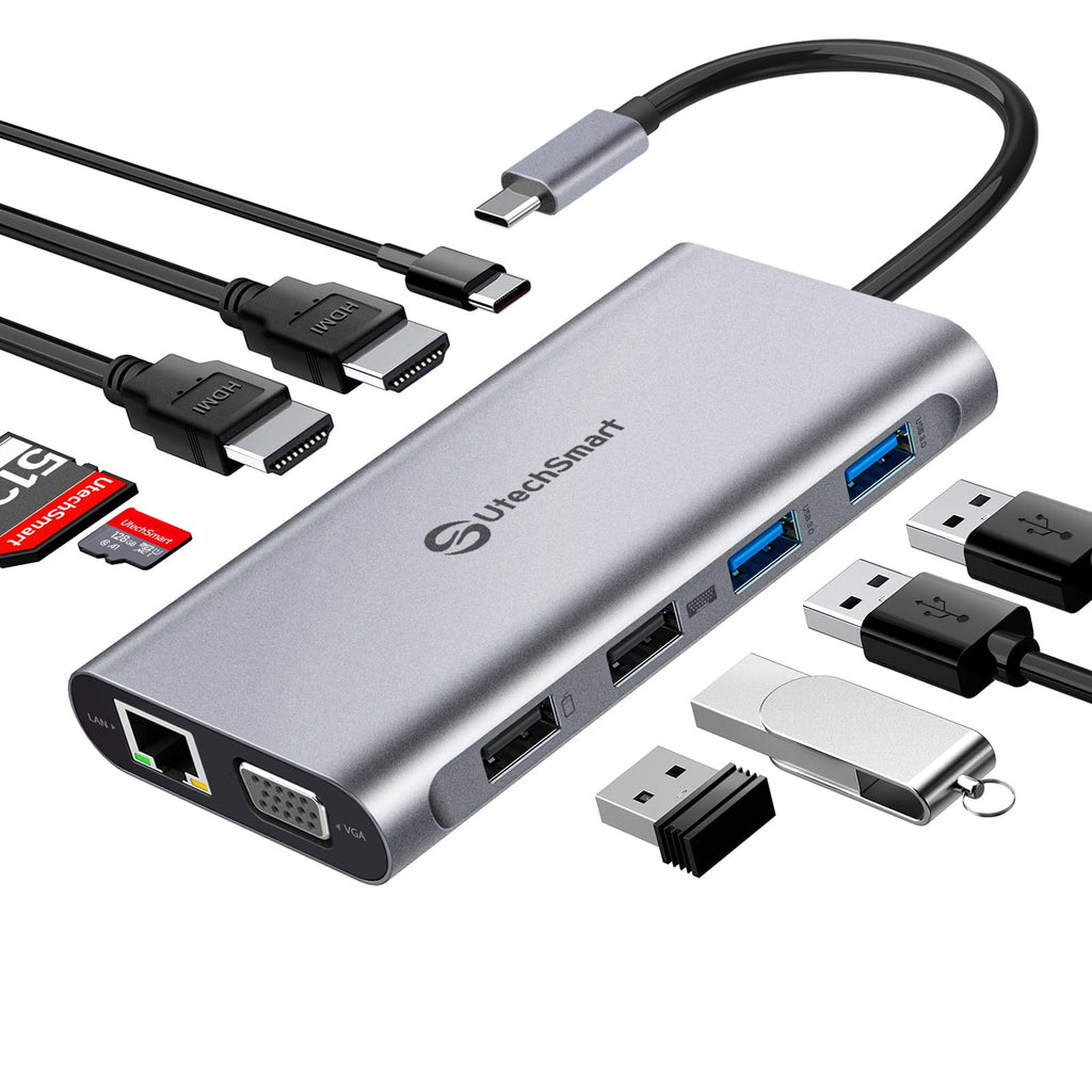 Estación de Acoplamiento USB C 11 en 1, Monitor