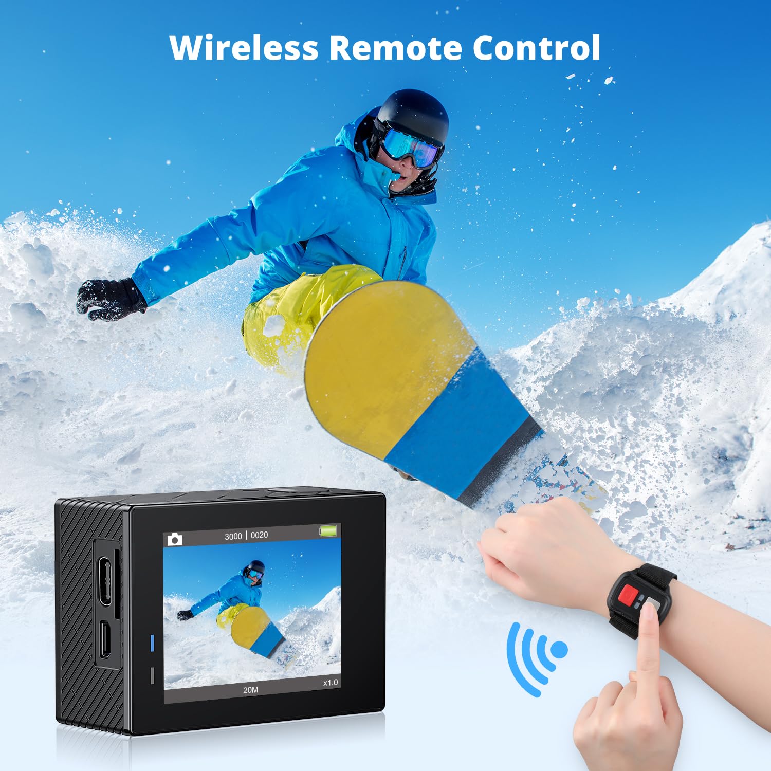 4K 30fps Action Camera 20MP Photo EIS WiFi Waterproof