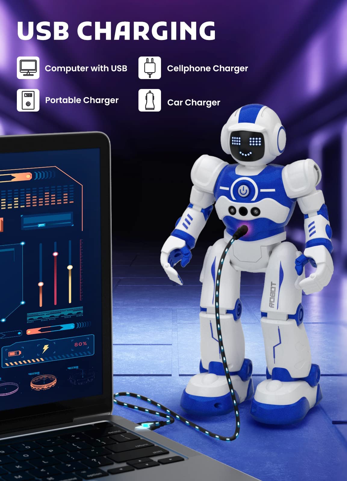 Uşaqlar üçün STEM Öyrənməli Proqramlaşdırıla Bilən Robot Oyuncağı RC-100
