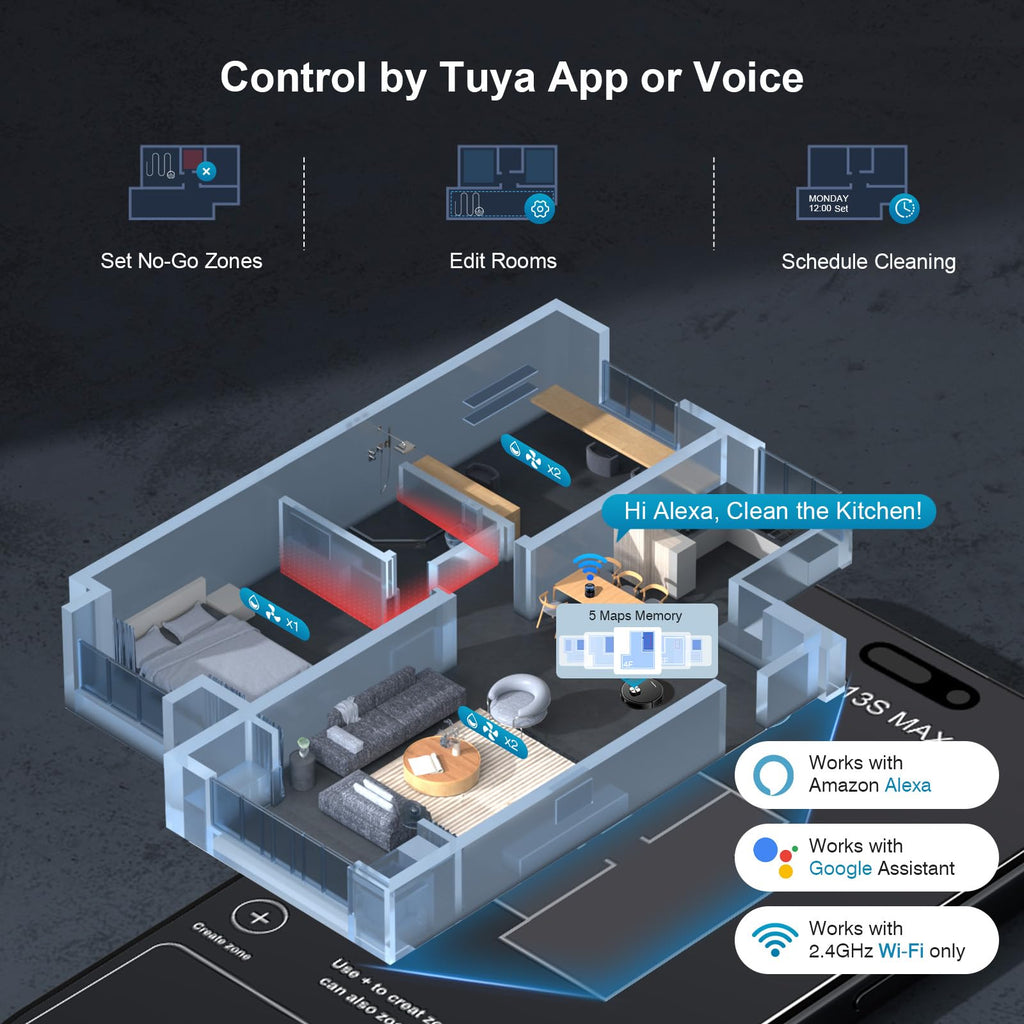 Робот-пылесос и полотер с 90-дневной функцией самоочистки