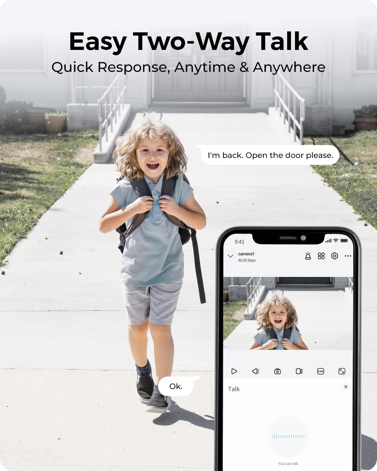 2K Солнечная беспроводная уличная камера безопасности с цветной ночной