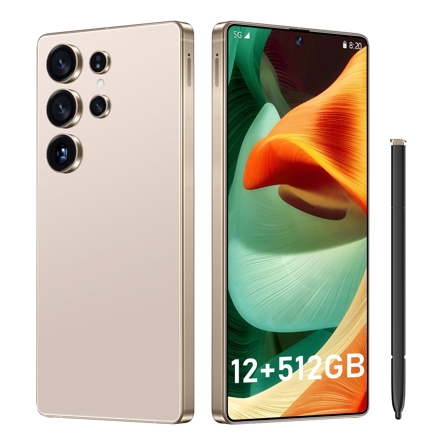 UIOUOR I25 Ultra: 6.99" FHD+ Android 14 Smartphone | 12GB+512GB | 108MP+68MP Camera | 7000mAh Battery | Built-in Stylus Pen | Blazing Fast Performance (Desert Titanium)