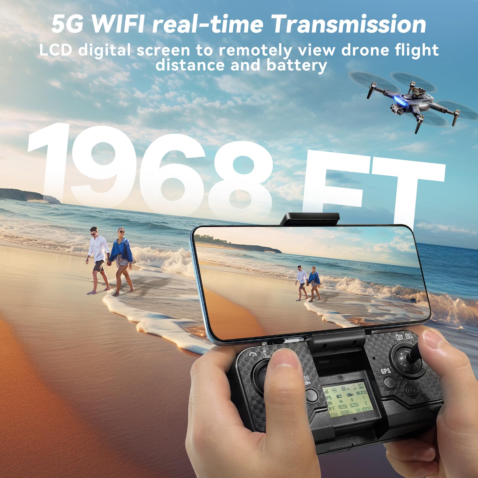 Drones with Camera for Adults 4K, GPS Auto Return & Follow Me Drone, Under 249g