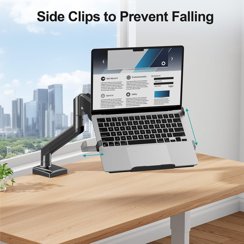 2 in 1 Monitor Laptop Arm Mount Desk 22lbs