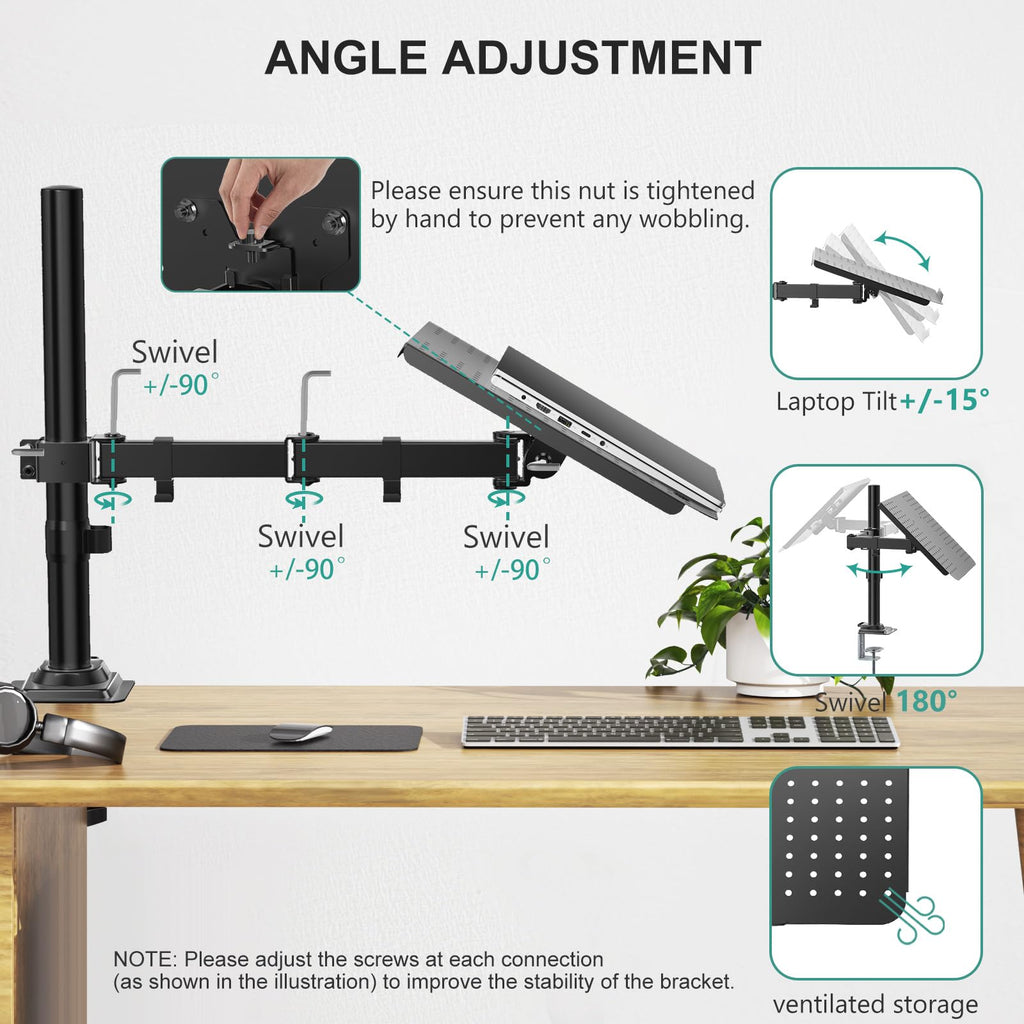 Adjustable Laptop Desk Mount for 17" Notebook, Model M00LP