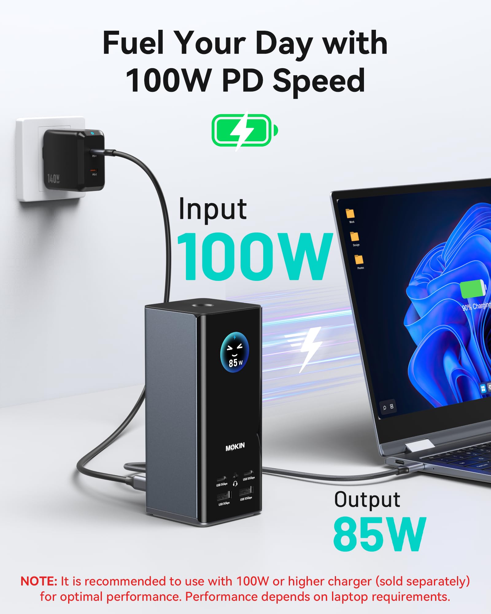 USB C Docking Station 3 Monitors 3 HDMI 2DP, MOKiN USB C Dock Multi Display with USB A&C 3.1, USB A&C 3.0, USB A 2.0, PD 100W, Ethernet for USB C Laptop HP/Dell/Lenovo