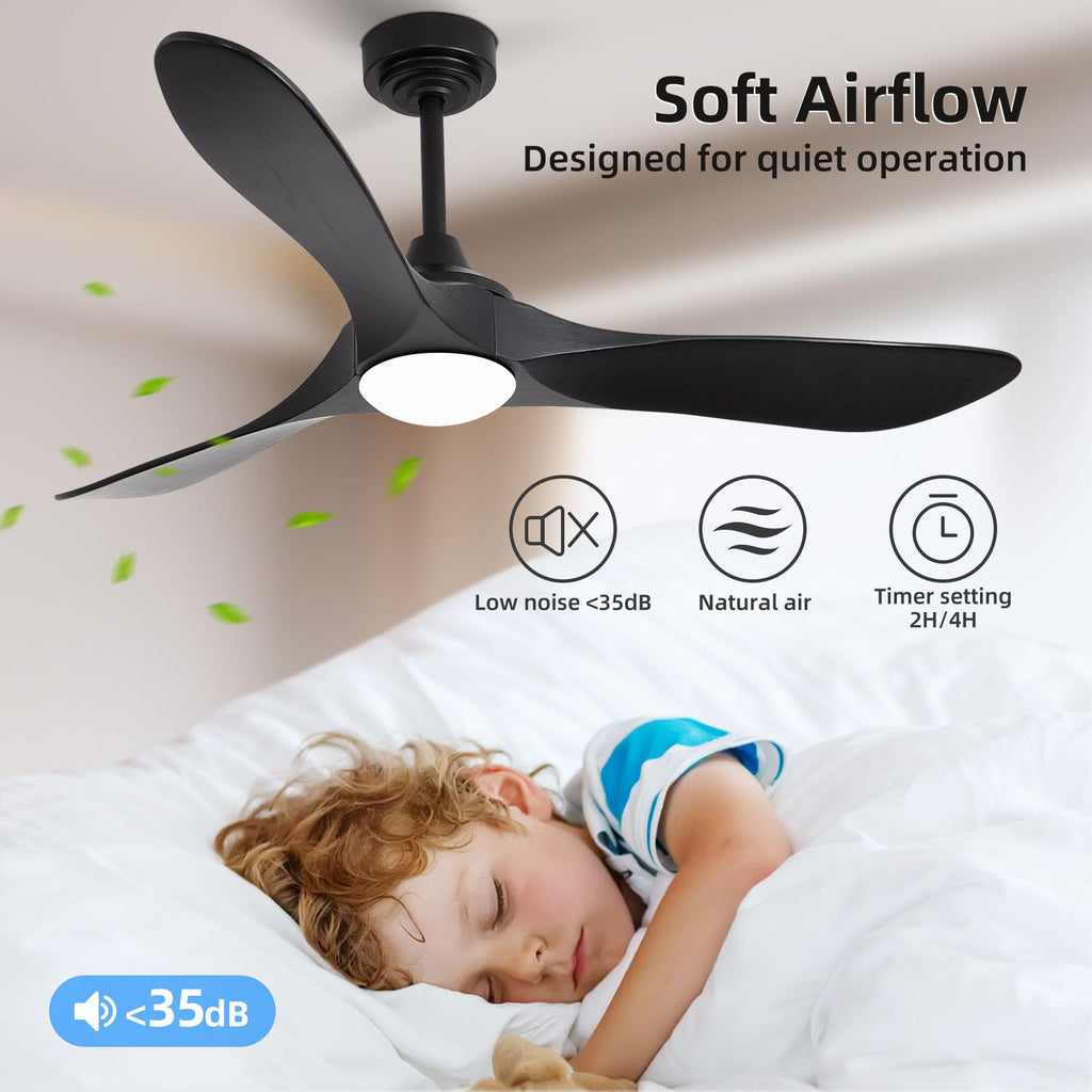 Smart WiFi Outdoor Ceiling Fan 52" with Light and