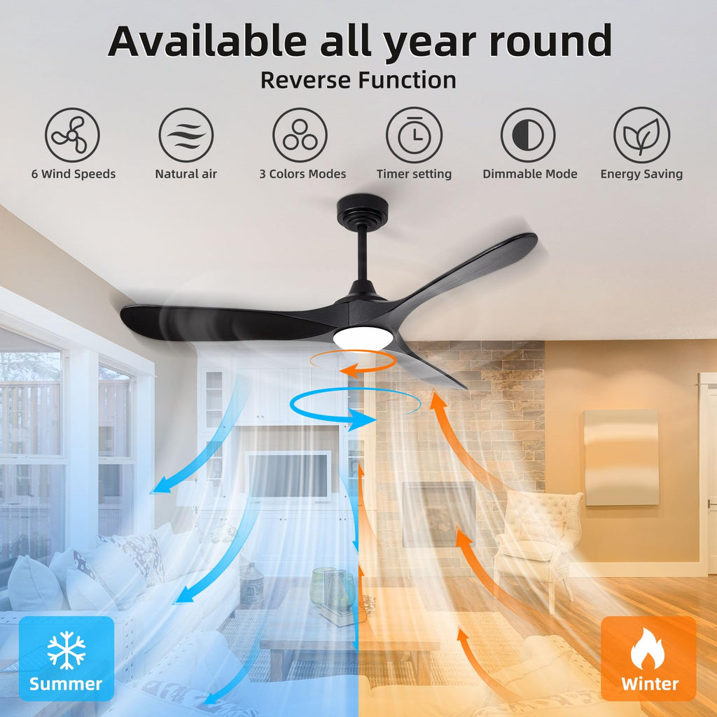 Smart WiFi Outdoor Ceiling Fan 52" with Light and